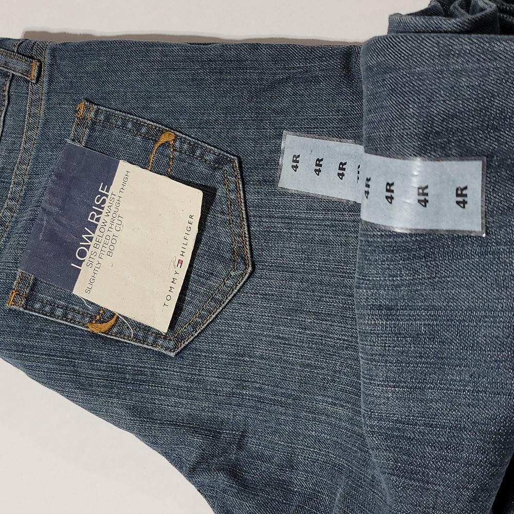 Vintage Rare Tommy Jeans Casual Retro Y2K Streetwear Low Rise Boot Cut Denim 4R - Picture 2 of 12